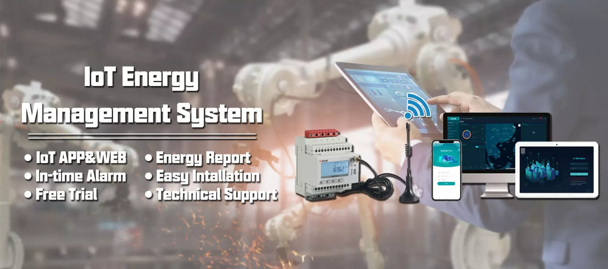 Acrel 1 Pieza Medidor de Energía Inteligente Inalámbrico IoT WIFI Trifásico MQTT RS485 Modbus-RTU con 3 Piezas Transformador de Corriente de Núcleo Dividido 0-1000A