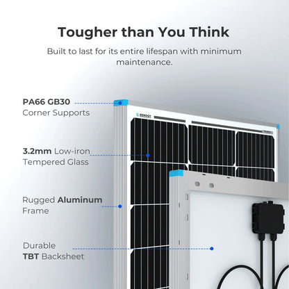 Solar Panel 100 Watt 12 Volt High-Efficiency Monocrystalline PV Module