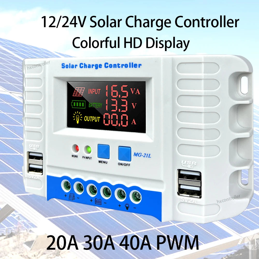 Colorful Display 12V 24V 10A 20A 30A 40A Solar Charge Controller by 54 Energy - Renewable Energy Store