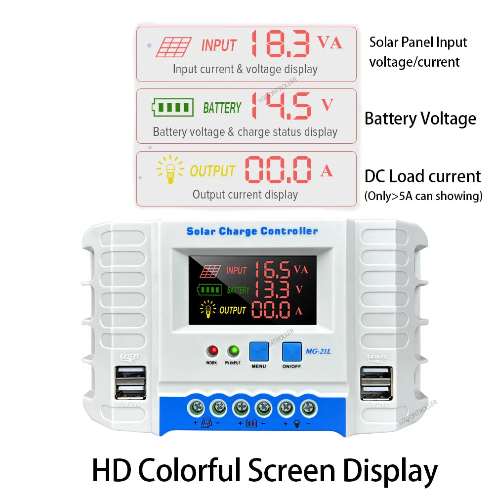 Colorful Display 12V 24V 10A 20A 30A 40A Solar Charge Controller by 54 Energy - Renewable Energy Store