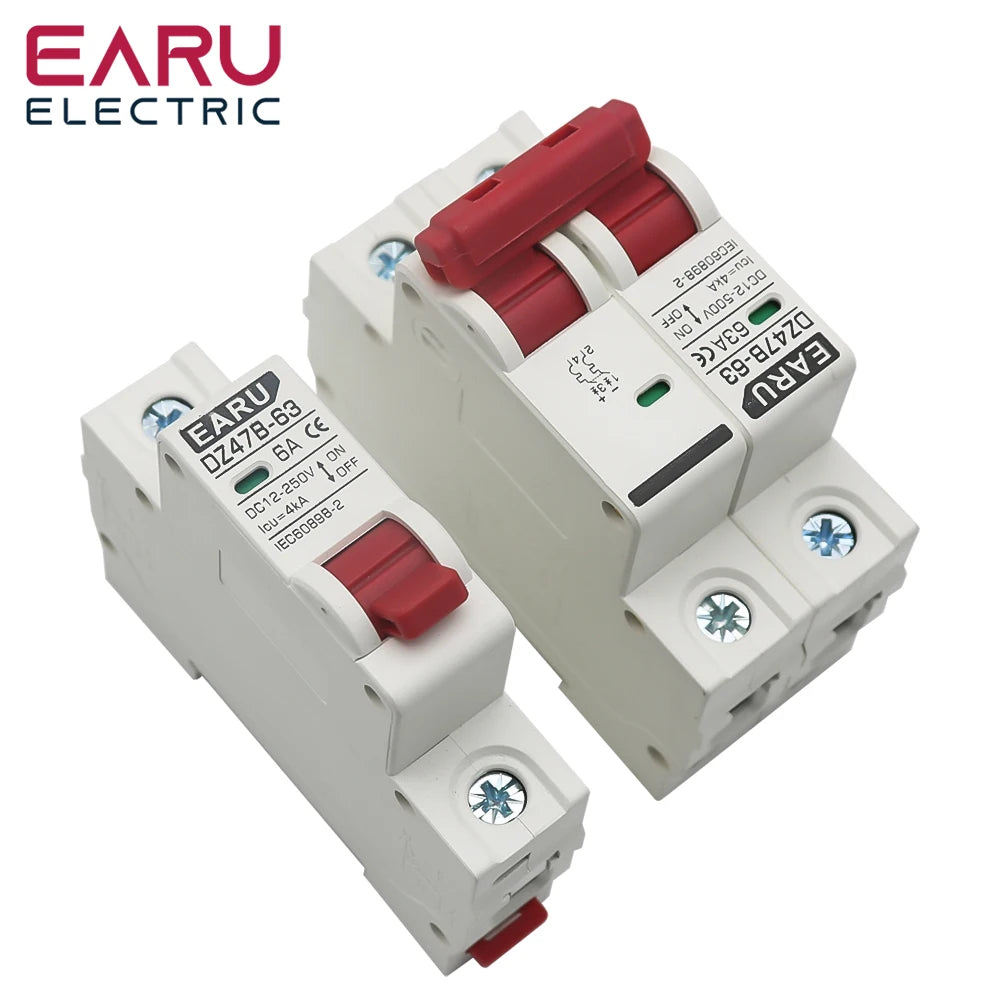 DC MCB 12V 24V 48V Circuit Breaker Battery Car Protector DZ47 DC Positive And Negative Pole Rotection Protect Switch Isolator by 54 Energy - Renewable Energy Store