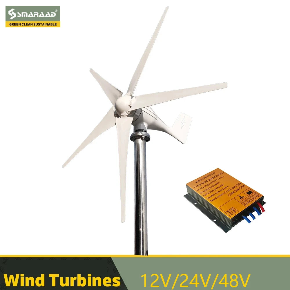 DIDITO 800W  1000W 12V 24V Wind Turbine Generator Complete Set Windmill MPPT/Charge Controller Small  Generador Electrico - 54 Energy - Renewable Energy Store
