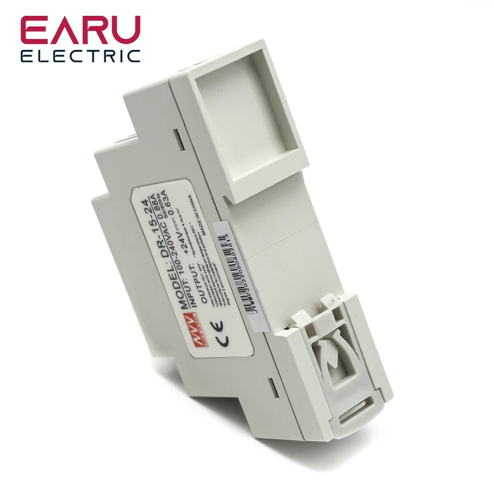 DR-15 15W Input 100-240V AC Output DC 12V 24V 1.25A 0.63A Industrial DIN Rail Switching Power Supply DC power supply 15WDR/MDR by 54 Energy - Renewable Energy Store