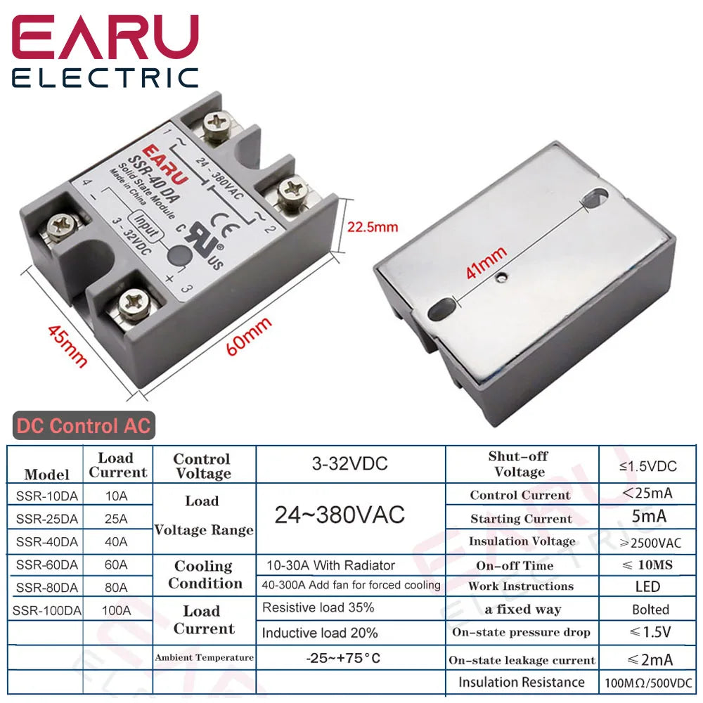 Digital PID Temperature Controller Thermostat REX-C100 + Max 40A SSR SSR-40DA Relay + K Thermocouple M6 1M Probe with Heat Sink by 54 Energy - Renewable Energy Store