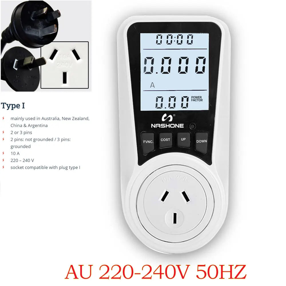Digital Wattmeter 220V 110V AC Power Meter Electricy consumption Energy Meter EU Plug Power Kilowatt Wattage Electricity Meter - 54 Energy - Renewable Energy Store