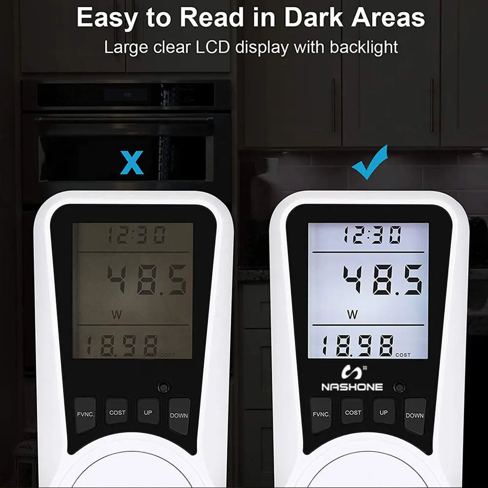 Digital Wattmeter 220V 110V AC Power Meter Electricy consumption Energy Meter EU Plug Power Kilowatt Wattage Electricity Meter 54 Energy - Renewable Energy Store