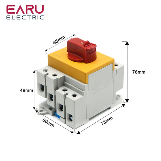 Din Rail 4P PV DC 1000V 32A Solar Rotating Handle Isolator Rotary Switch Disconnector For Solar by 54 Energy - Renewable Energy Store