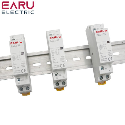 Din Rail Mounted Household Modular AC Contactor 2P 16A 20A 25A 2NO 2NC 1NO 1NC AC220V AC230V 50/60Hz For Smart Home House Hotel by 54 Energy - Renewable Energy Store