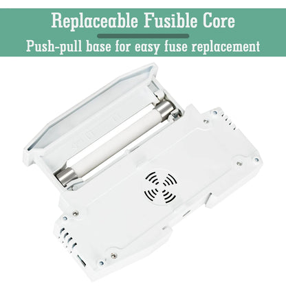 Fusibles solaires sur rail DIN CC 1000V 1500V PV Photovoltaïque 20A 25A 30A Embase porte-fusible pour système solaire Protection contre les courts-circuits gPV