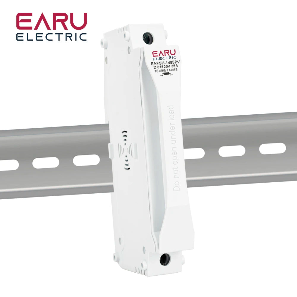 Fusibles solaires sur rail DIN CC 1000V 1500V PV Photovoltaïque 20A 25A 30A Embase porte-fusible pour système solaire Protection contre les courts-circuits gPV