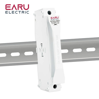 Fusibles solaires sur rail DIN CC 1000V 1500V PV Photovoltaïque 20A 25A 30A Embase porte-fusible pour système solaire Protection contre les courts-circuits gPV