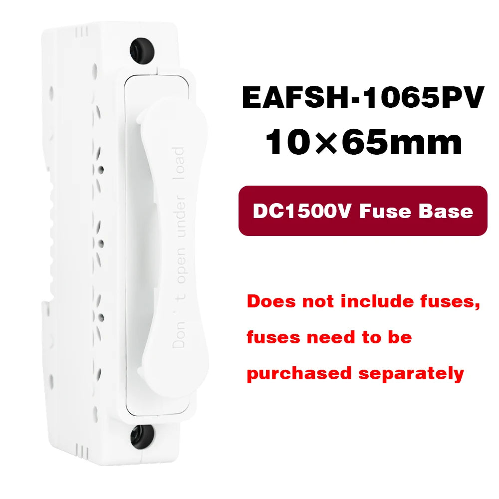 Fusibles solaires sur rail DIN CC 1000V 1500V PV Photovoltaïque 20A 25A 30A Embase porte-fusible pour système solaire Protection contre les courts-circuits gPV