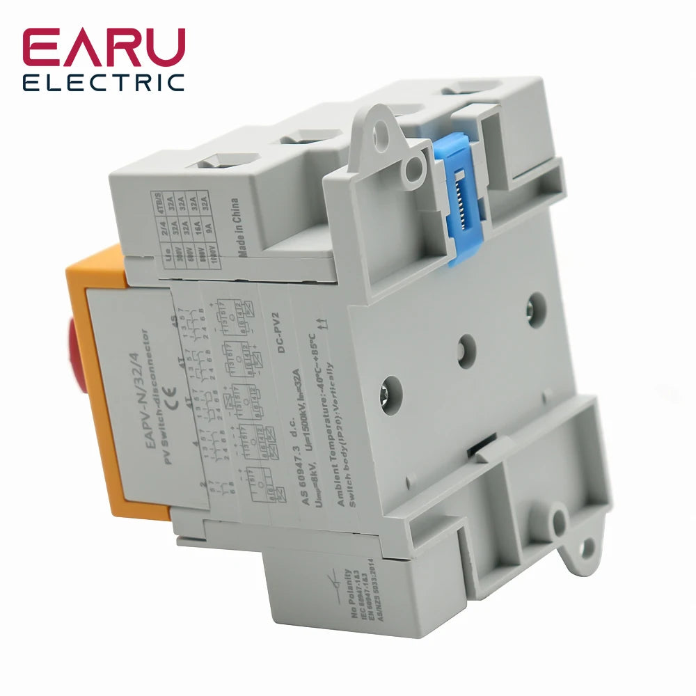 Din Rail Solar PV DC 4P 32A 1000V Rotating Handle Isolator Rotary Switch Disconnector For Solar distribution box by 54 Energy - Renewable Energy Store