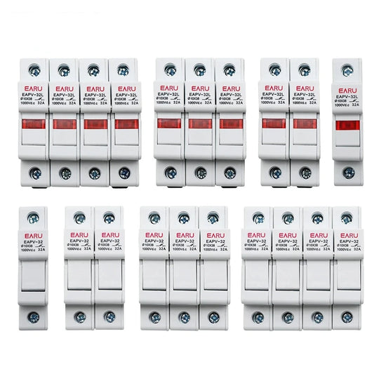 Din Rail Solar PV DC Fuse Holders with Indicator Light suitable for 10*38mm DC PV Fuse Link for Solar Photovoltaic System Pro by 54 Energy - Renewable Energy Store