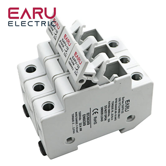 Din Rail Solar PV DC Fuse Holders with Indicator Light suitable for 10*38mm DC PV Fuse Link for Solar Photovoltaic System Pro by 54 Energy - Renewable Energy Store