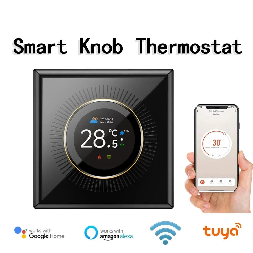EARU Tuya Wifi Smart Knob Temperature Controller Digital Display Electric Floor Heating Water Gas Boiler for Alexa Google Home by 54 Energy - Renewable Energy Store