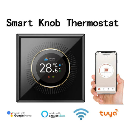 EARU Tuya Wifi Smart Knob Temperature Controller Digital Display Electric Floor Heating Water Gas Boiler for Alexa Google Home by 54 Energy - Renewable Energy Store