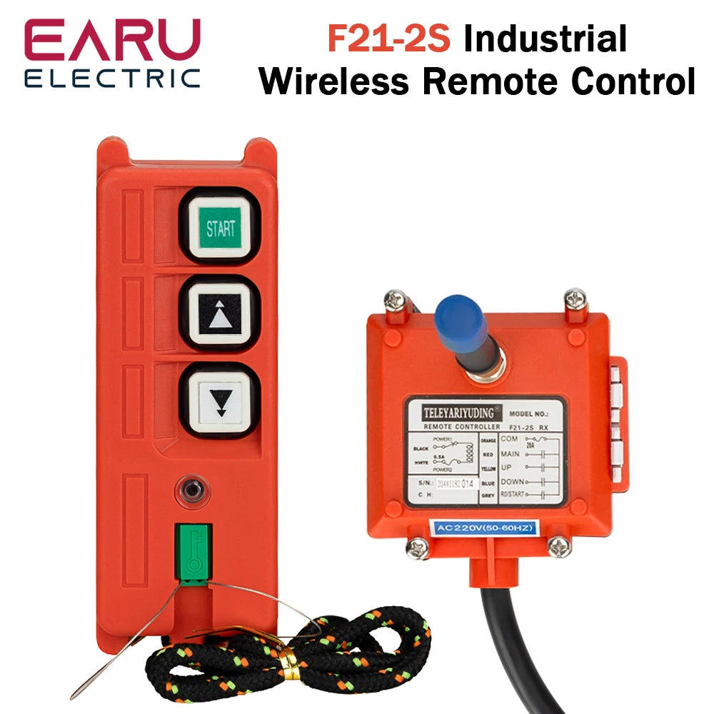 Télécommande industrielle sans fil F21-2S, commande à distance pour palan électrique, moteur d'enroulement, commutateurs de sablage, UHF 433mhz, 3 boutons