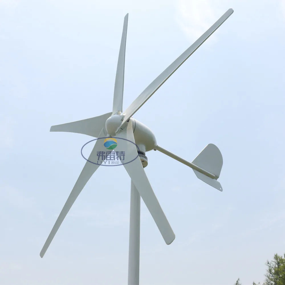 Low Star-up Wind Speed Generator 600W 1500W Wind Turbine Generator With 5 PCS Blades With 12V/24V/48V MPPT Charge Controller by 54 Energy - Renewable Energy Store