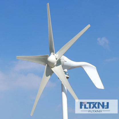 FLTXNY 200W 12V 24V Portable Wind Turbine Household 6 Blades Small Wind Generators For Home Roof Low Wind Speed by 54 Energy - Renewable Energy Store