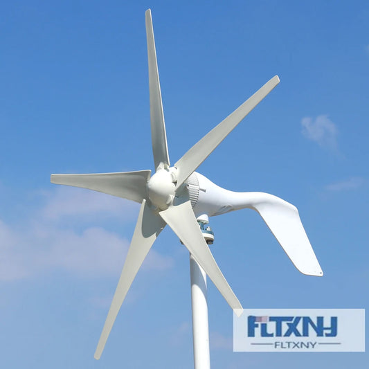 FLTXNY 200W 12V 24V Portable Wind Turbine Household 6 Blades Small Wind Generators For Home Roof Low Wind Speed by 54 Energy - Renewable Energy Store