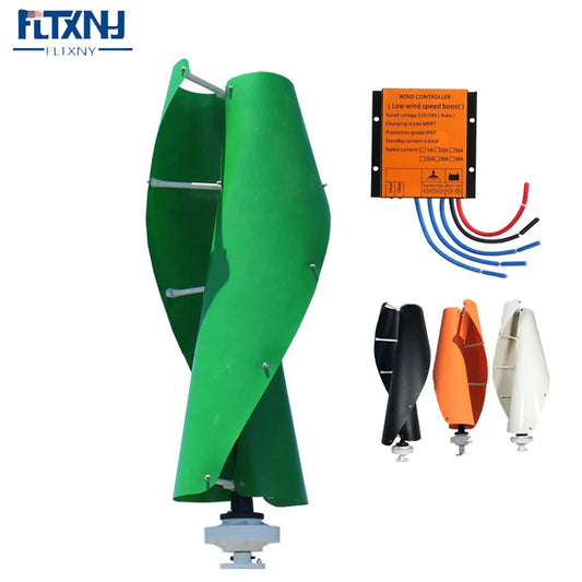 FLTXNY New Energy Windmill 300W/400W/600W/1000W 12V 24V 48V 96V Vertical Wind Turbine Generator High Efficiency Low RPM by 54 Energy - Renewable Energy Store