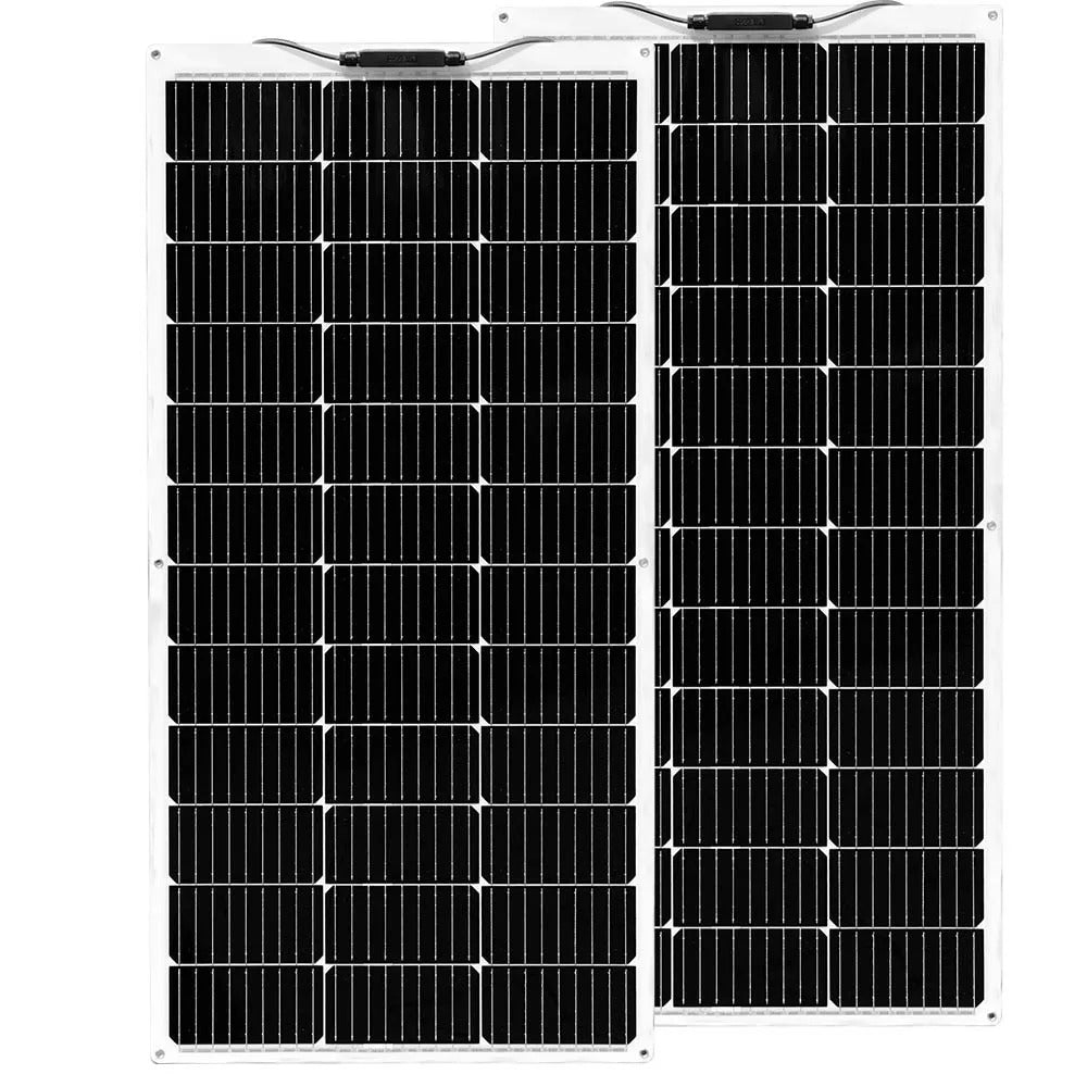 Flexible Solar Panel 100w 12v High Efficiency Monocrystalline Pv Module Power 200w For Rvs Boat,caravan, Roofs, Uneven Surfaces