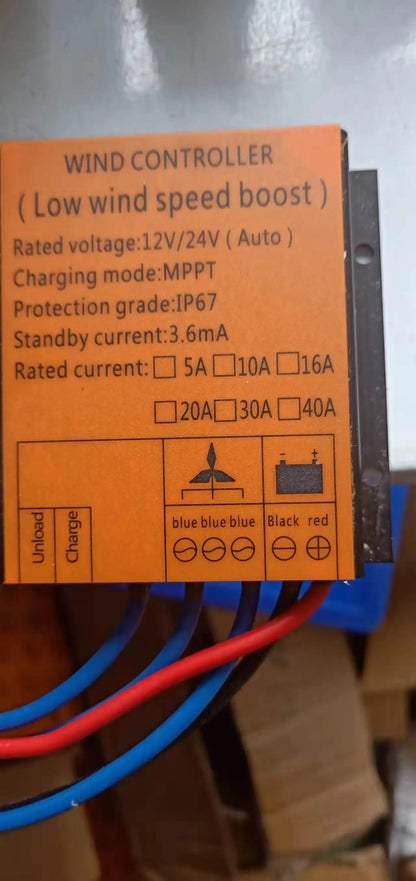 FLTXNY Wind Turbine Charge Controller With MPPT Low Voltage Boost Water Proof 12V/24V AUTO Switch 10A 16A 20A 30A 40A Current