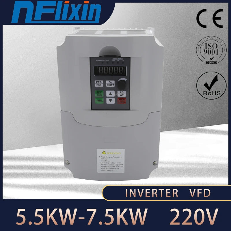 Variable Frequency Drive, Vfd Inverter Frequency Converter 2.2Kw 3Hp 220V 12A for Spindle Motor Speed Control (Vfd-2.2Kw)