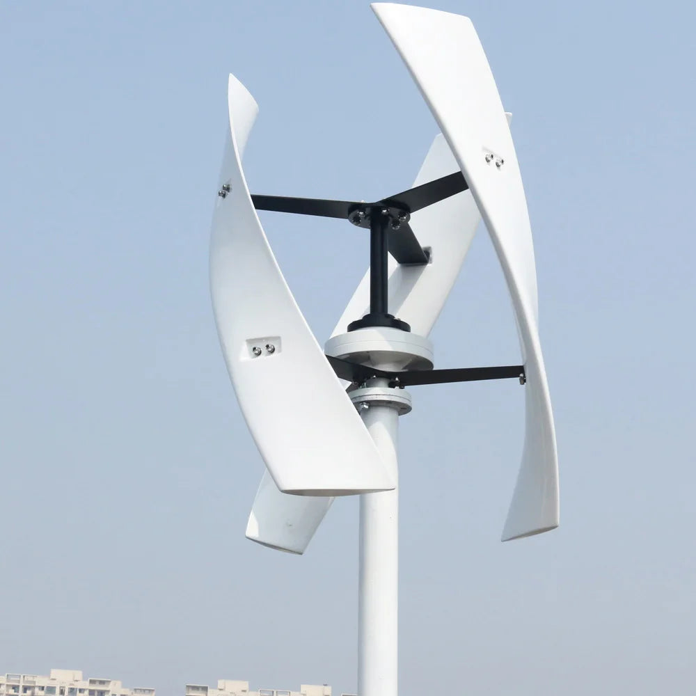 Real Watt 1KW 3 Blades Free Energy Vertical Axis Wind Turbine Generator 24V 48V Homeuse Windmill Low RPM