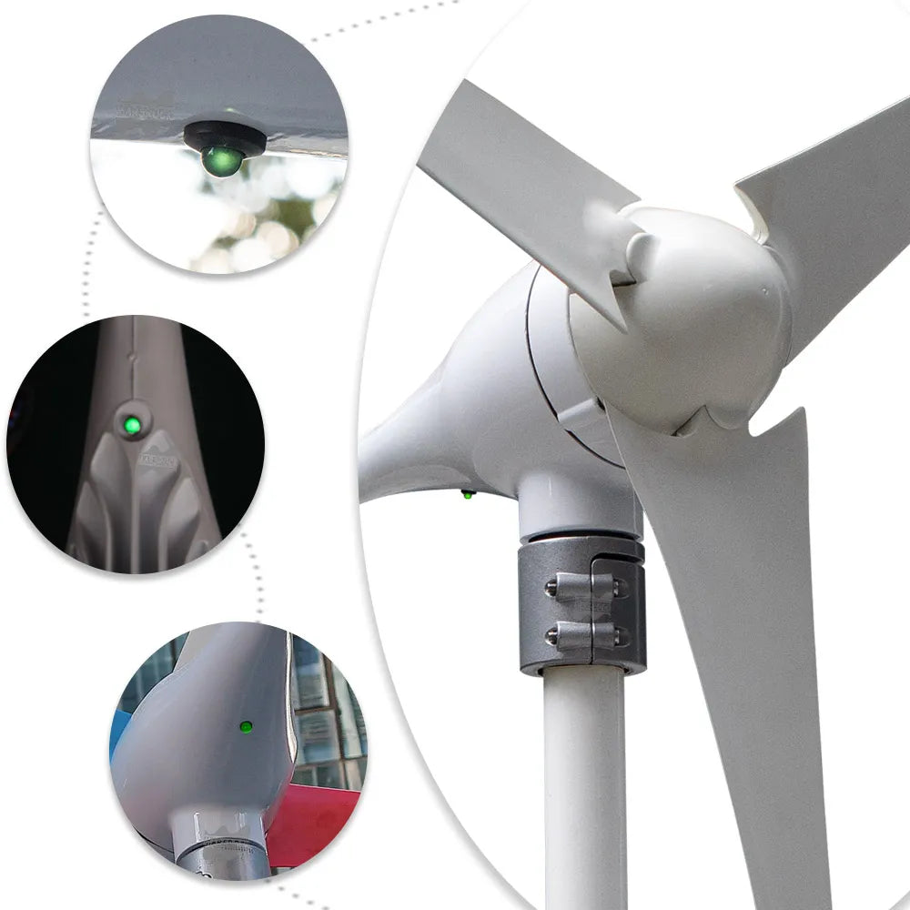 Wind Turbine High Efficient 600W Generator 12V 24V Home Small Windmill LED Indicate Light Free MPPT Charge Controller 54 Energy - Renewable Energy Store