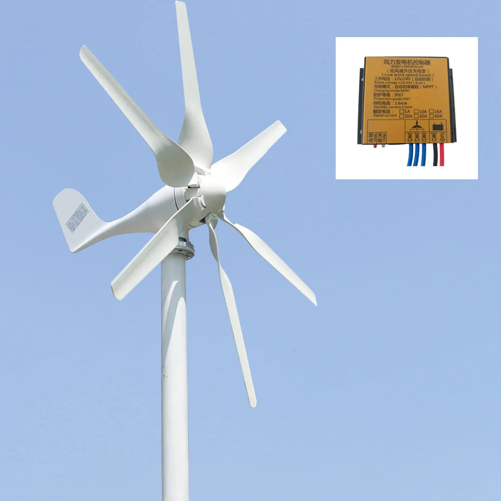 FLTXNY Small Wind Turbine Generator Fit For Home Lights Windmill 800W With Controller Gift All Sets With 5 Years Warranty