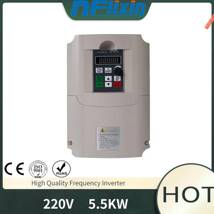 NFLIXIN CNC VFD 220V 4.0KW 5.0HP Variable Frequency Drive Motor Inverter Converter for Spindle Motor Speed Control