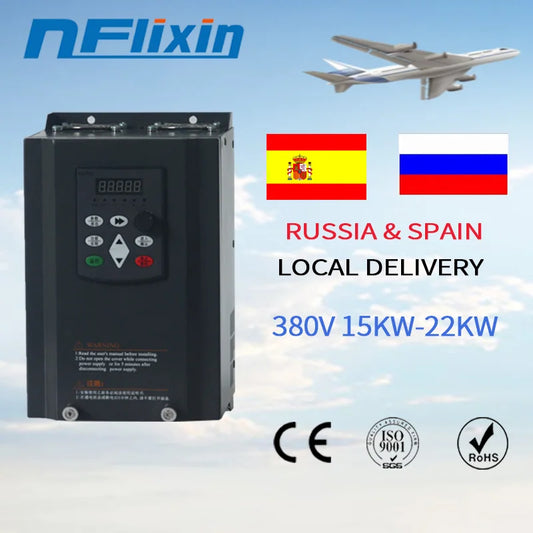 Frequency Converter VFD 50hz to 60hz 3 Phase 380V AC Inverter 18.5KW , 15kw , 22kw for 38A rated current motor