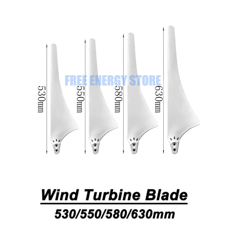 FLTXNY New Arrival 530mm 550mm 580mm 630mm High Strength Nylon Blades For Horizontal Turbine 400W DIY For Wind Generator