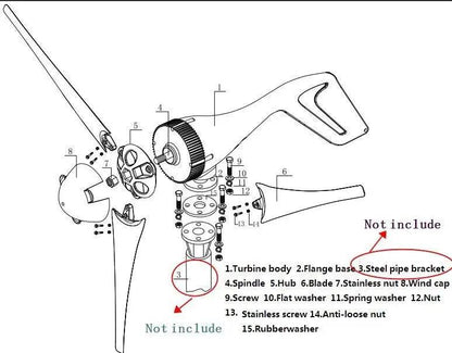 Wind Turbine Generator 800W Fit Windmill With Wind Controller 12/24V - 54 Energy - Renewable Energy Store