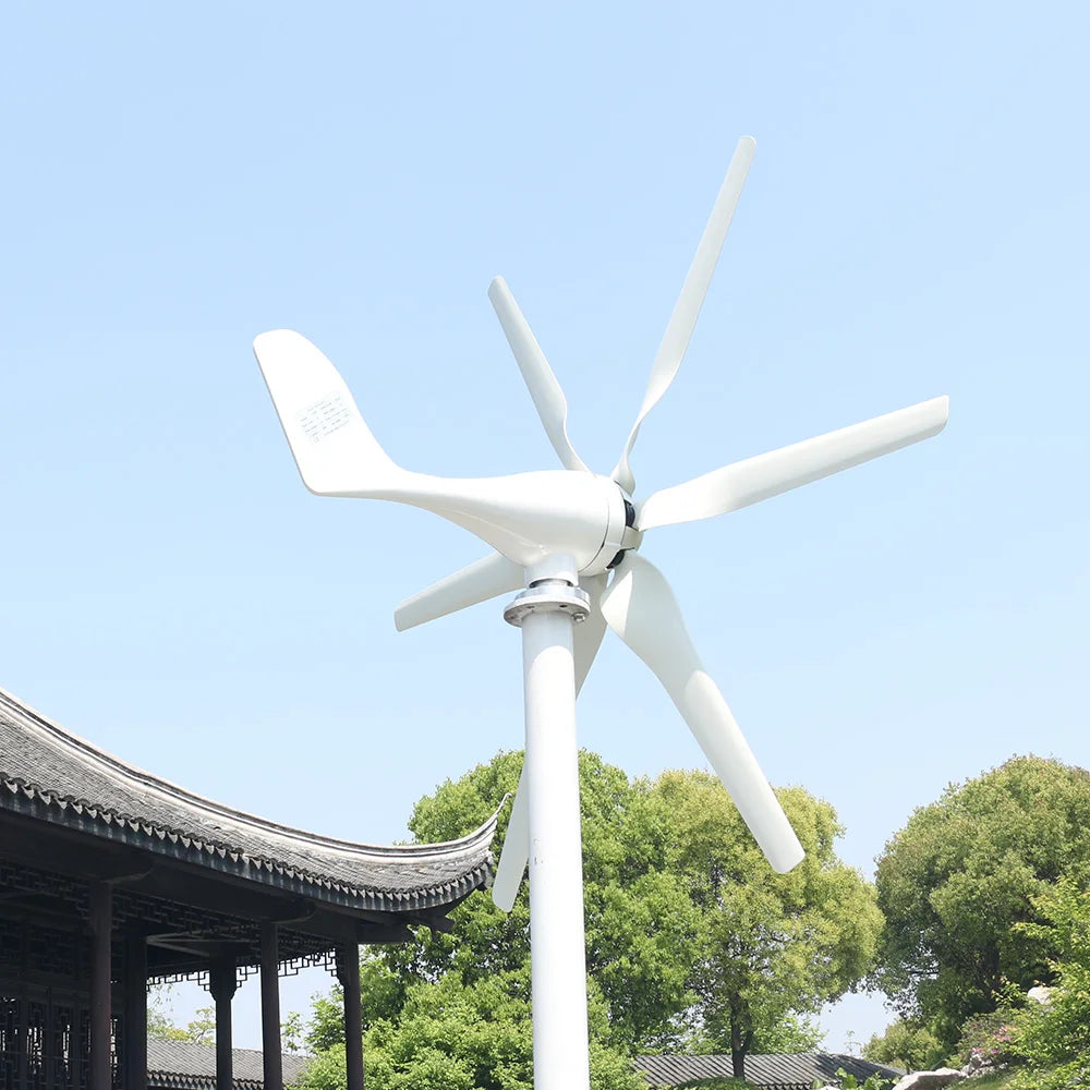 5000W Home Wind Turbine Generator with MPPT Charge Controller - 12V, 24V, 48V Compatible, Low Noise, Clean Energy Solution