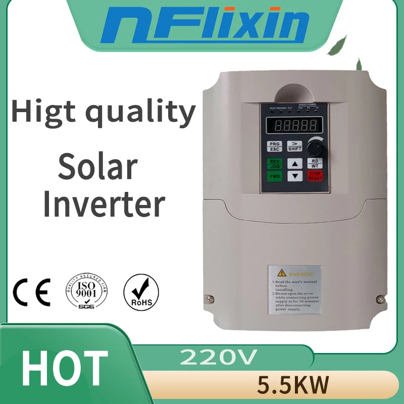 Frequency Inverter, 220V 5.5KW Single Phase Input and 3 Phase Output Inverter Variable Frequency Driver