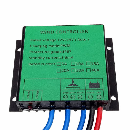 FLTXNY 300/400/ 500/600W Wind Turbine Charger Controller Waterproof Regulator For Wind Generator 12V 24V AUTO Switch 20A