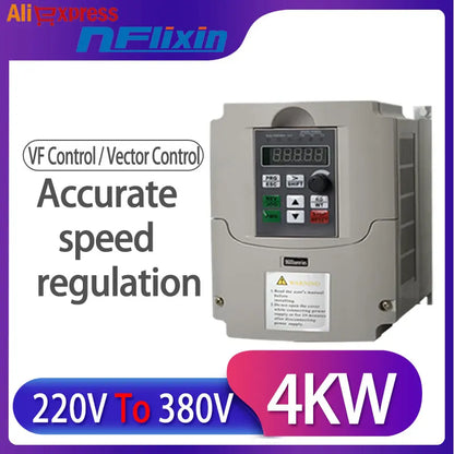 Inverter AT4 4KW 1P-220V in and Output Real 3P-380V out household electric input and Three-phase 380V output VFD