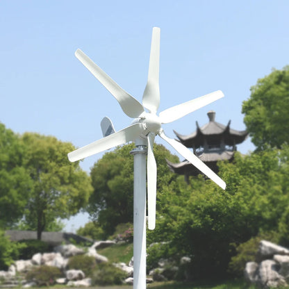 Free Energy China Factory 6 Blades Windmills Wind Turbine Generator 5000W 12V 24V 48V With Mppt Charge Controller For Home Use
