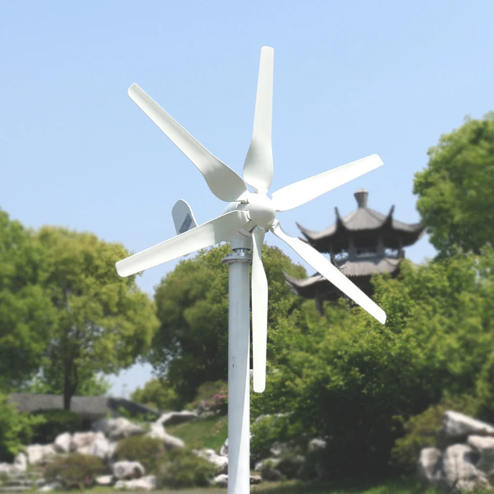 New Energy  6 Blades Windmill Wind Turbine Generator 5000w 12v 24v With MPPT controller For Homeuse Street Lamps