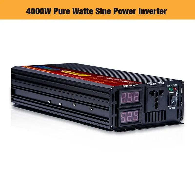 Pure Sine Wave Power Inverter 2000W 3000W 4000W Voltage Transformer 12V 24V 220V  Converter With 2 LED Display DC 12V to AC 230V - 54 Energy - Renewable Energy Store