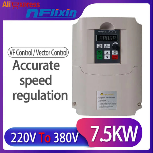 50hz to 60hz 7.5kw single phase 220v ac to 3 phase 380v / 415v ac frequency converter VFD inverter for motor speed control