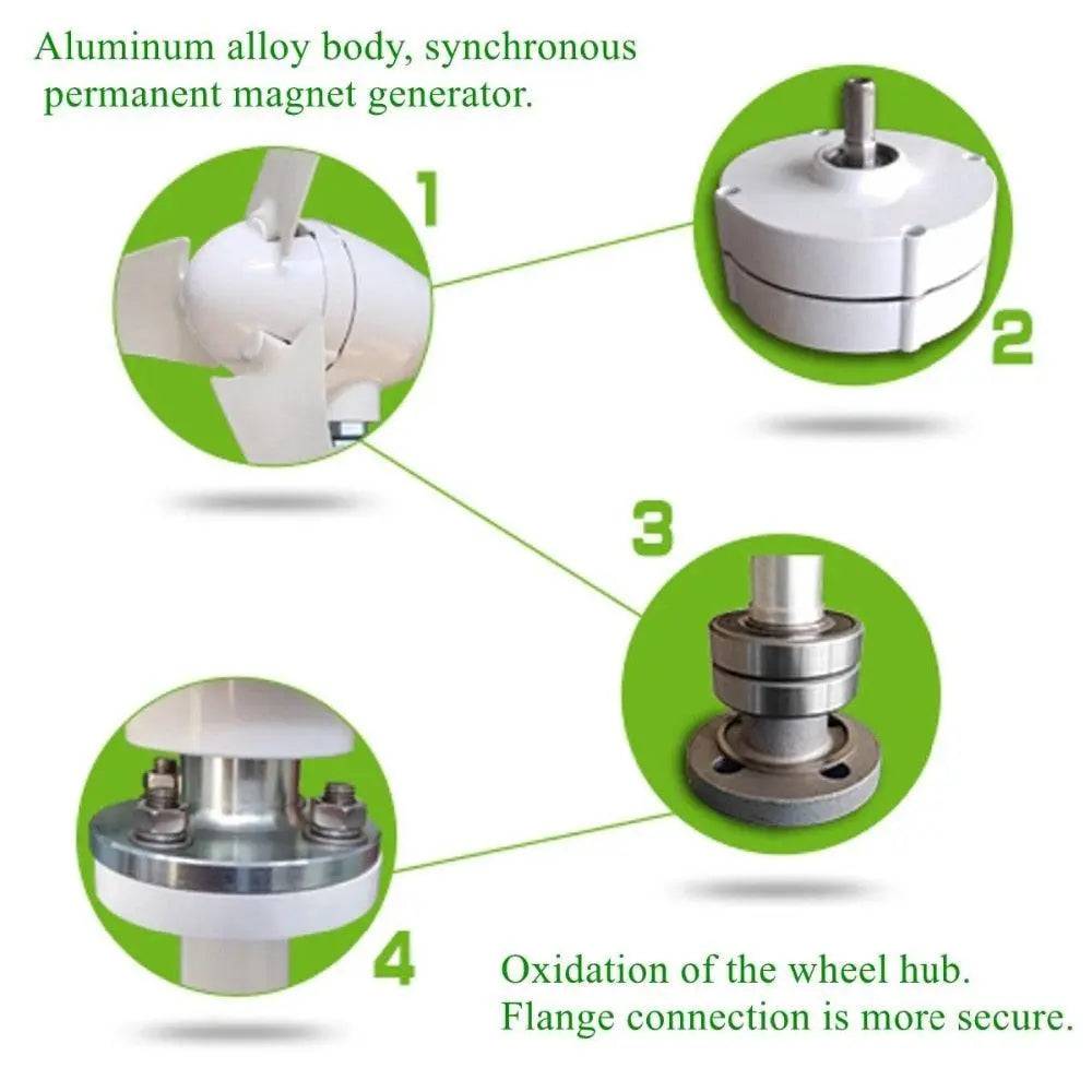 Wind Turbine Generator 300/400W small wind 12/14V waterproof controller - 54 Energy - Renewable Energy Store