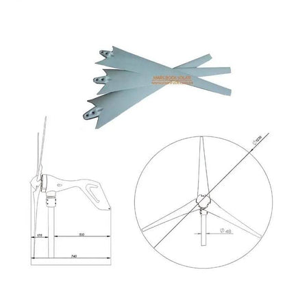 Wind Turbine Generator 400/600W small windmill 12/24V dc  charge controller - 54 Energy - Renewable Energy Store