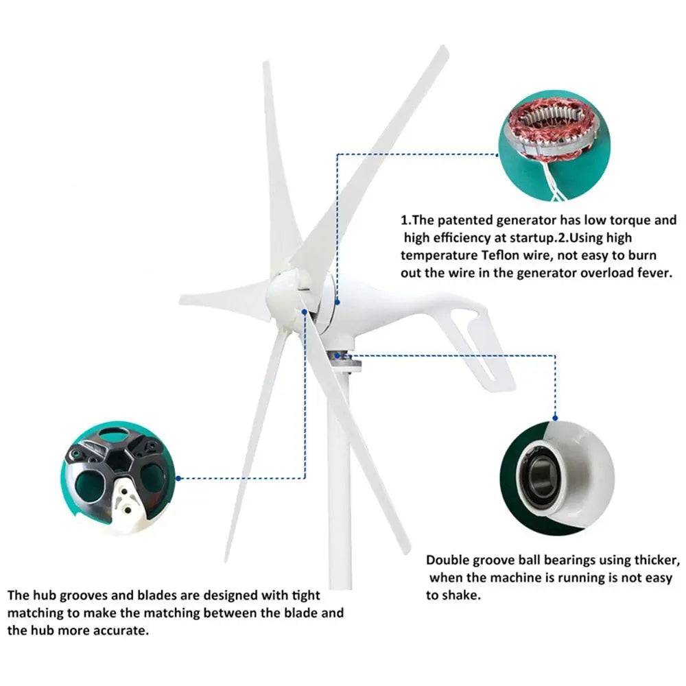 Wind Turbine Generator 3/5 Blades Optional 400/800W permanent Magnet 12V/24V - 54 Energy - Renewable Energy Store