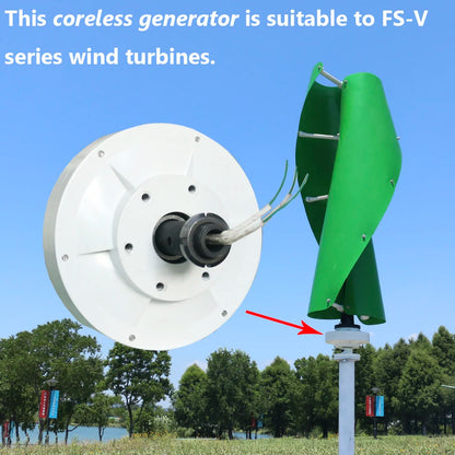 FLTXNY Power Roof Mounted 2000W 96V 48V Vertical Axis Wind Turbine Windmill With Meglev Generator For LED Street Light