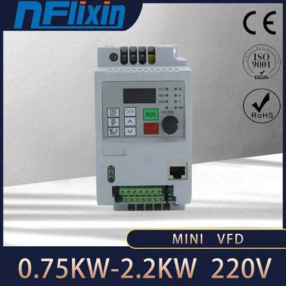 European Use 220v AC Motor Drive, 1-phase In & 3-phase Out, VFD Inverter with 1.5kw, 2.2kw, 4kw Options, 50HZ Fixed