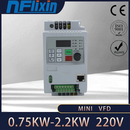 Transform Your Motor Control with NFLIXIN - 220V Single-Phase to 220V Three-Phase, Adjustable Speed Drive, 0.75KW-2.2KW